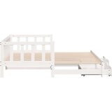 vidaXL Izvlečna dnevna postelja s predali brez vzmetnice bela 90x200cm | Shoptok.si