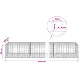  Gabion s žicom debljine 3,5 mm i mrežom 10x10 cm 1000x100x50 cm | shoptok.hr