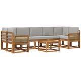  Set vanjskih sofa 8 pcs Prirodna i svjetlosiva Poliester | shoptok.hr
