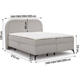 Ropez Svetlo siva boxspring postelja s prostorom za shranjevanje 160x200 cm Ornes – | Shoptok.si