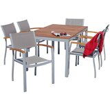 Gardenson Vrtna Garnitura Naxos, 7-Delno, Siva, Aluminij | Shoptok.si