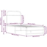  Okvir kreveta bez madraca dimljena boja hrasta 75x190 cm drveni | shoptok.hr