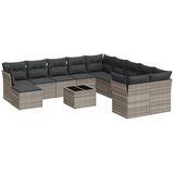 vidaXL 12-dijelni set vrtnih sofa poliratan s jastucima svijetlosivi | shoptok.hr