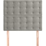  Uzglavlje svijetlosivo 100x5x118/128 cm baršunasto | shoptok.hr