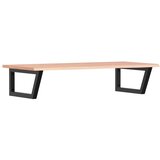  Zidna polica za umivaonik od čelika i masivne hrastovine Smeđa 100 x 50 x 2 cm | Shoptok.si