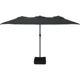  Dvostruki vrtni suncobran s LED svjetlima crni 449 x 265 cm | Eponuda.com