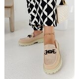 Gemre Beige suede loafers with a buckle on a thick sole Lyle Cijene