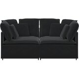  Modularna sofa s jastucima, crna, baršunasta | shoptok.hr
