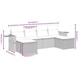  6-dijelni set vrtnih sofa s jastucima bež od poliratana | shoptok.hr