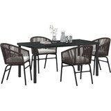  Set od 5 vrtnih stolica smeđi poly rattan | shoptok.hr