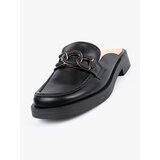 Shelvt Black low-heeled eco-leather flip-flops | Shoptok.si
