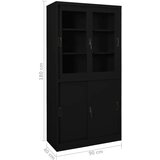  Uredski ormarić s kliznim vratima crni 90 x 40 x 180 cm čelični | shoptok.hr
