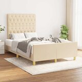 Okvir kreveta bez madraca krem 120 x 200 cm od tkanine | shoptok.hr