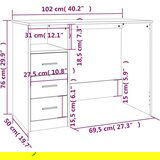  Radni stol boja smeđeg hrasta 102x50x76 cm konstruirano drvo | shoptok.hr
