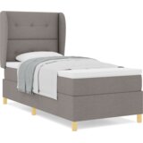  Postelja s vzmetnico Taupe 100x200 cm Tkanina, (22051549) | Shoptok.si