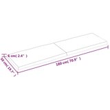 Stolna ploča tamnosiva 180x50x6 cm obrađena masivna hrastovina | shoptok.hr