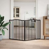 vidaXL Vrata za pse s 2 panela sklopiva crna 160 cm od drva topole | shoptok.hr