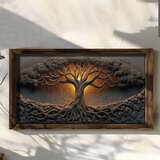 WALLXPERT MUS008 Multicolor Decorative Framed MDF Painting Cene