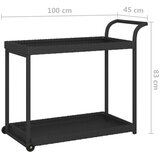 vidaXL barska kolica crna 100 x 45 x 83 cm od poliratana | shoptok.hr