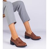 Gemre Astrelia brown women's faux leather low heel shoes | Shoptok.si