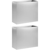  Vrtna saksija 2 kom. Srebrna 50 x 20 x 40 cm Pocinčani čelik | shoptok.hr