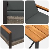  Set vanjskog namještaja 4 pcs Siva i tamno siva poliratan | shoptok.hr