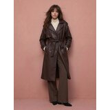 Sinsay Trench kaput od imitacije kože s remenom | shoptok.hr