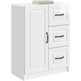  Strani šal Bela visok sijaj 66 x 34,5 x 87 cm Inženirski les, (5000217778) | Shoptok.si