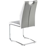 CARRYHOME nihajni stol, kovina, tekstil siva, bela, barve kroma | Shoptok.si