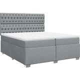  Krevet s oprugama i madracem svjetlosivi 200 x 200cm od tkanine | shoptok.hr