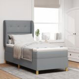 Box Spring Krevet s Madracem Svjetlosiva 90x190 cm Tkanina | shoptok.hr