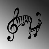 Wallity Zidna dekoracija Musical-438, 70x68 cm, 1.5 mm, Crna Cene