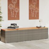 vidaXL Vrtna škatla za shranjevanje siva 220x50x54 cm PE ratan akacija Cene