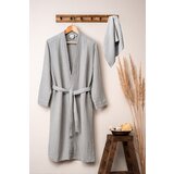 Lessentiel Maison Set bademantil Kimono sa peškirom, Sivi Cene