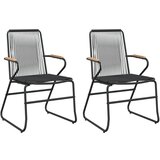 Maison Chic Vrtni stoli - Stol za vrt 2 kosa črni 58x59x85,5 cm PVC ratan JS1202, (21879077) | Shoptok.si