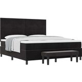 Postelja z vzmetnico z vzmetnico Črna 180 x 200 cm Žamet, (5000141870) | Shoptok.si