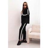 Kesi Włoski Women's set with viscose, featuring a stripe and a sports jacket black | Shoptok.si