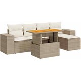  6-dijelni set vrtnih sofa s jastucima bež od poliratana | shoptok.hr