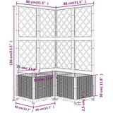  Vrtna sadilica s rešetkom crna 80 x 80 x 136 cm PP | shoptok.hr
