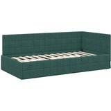  Kutni okvir kreveta Tamnozelena 90 cm x 190 cm Baršun | shoptok.hr