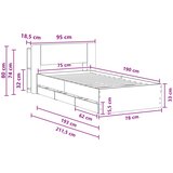  Okvir kreveta s pohranom s ladicama Betonska siva 75 x 190 cm | shoptok.hr