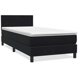 Box Spring krevet s madracem i LED crni 90x210 cm baršunasti | Eponuda.com