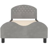 Krevet za djecu s uzglavljem Svjetlosiva 90 x 200 cm Baršun | shoptok.hr