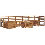  Set vanjskih sofa 8 kom. Prirodna Smeđa 306 x 128,5 x 73 cm | Shoptok.si