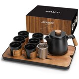 Miamio japonski set za čaj, čajnik 620 ml + 6x100 ml, črna | Shoptok.si