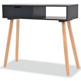 vidaXL Konzolna mizica iz masivne borovine 80x30x72 cm črna, (20625252) Cene