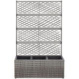  Sadilica s rešetkom i 3 posude 83x30x130 cm od poliratana siva | Eponuda.com