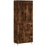 vidaXL Visoka komoda dimljen hrast 69,5x34x180 cm inženirski les, (20805772) | Shoptok.si