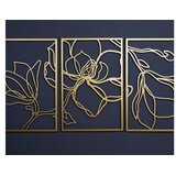 WALLXPERT Zidna dekoracija Cvjetna linijska umjetnost - APT529, 30 x 45 cm, Zlatna | Eponuda.ba
