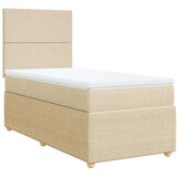 vidaXL Box spring postelja z vzmetnico krem 90x190 cm blago | Shoptok.si